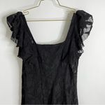 Free People  Lace Sheer Mini Dress Size XS Ruffle Sleeve Embellished Square Neck Photo 6