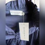 Harshman ’s Fiona Cotton Dress Dark Navy Long Puff Sleeves Size Small NWT Photo 6