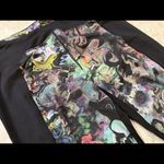 Cynthia Rowley Women's Legging Black Panel Swirl Colorful Print Mid Rise Pant XS Photo 1