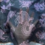 BLACK MESH STRAPPY CUT OUT SEXY DRAGON MINI SKIRT COVER UP RAVE Size M Photo 3