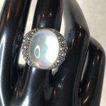 MICHAEL DAWKINS Starry Night Sterling Silver Mother of Pearl Doublet Ring 8 Photo 1