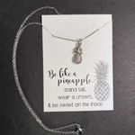 Handmade Pineapple Charm Necklace Inspirational Quote Card Gift Set Photo 0