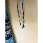 Colorful Print Smocked Midi Dress Adjustable Straps Tiered Skirt Size S Green Photo 7