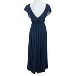 Jenny Yoo  NWT Faye Wrap Maxi Dress Navy Chiffon Flutter Sleeve Size 0 Formal Photo 6