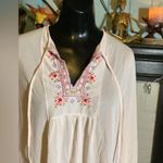 Vintage Light Pink Sheer Nightgown with Embroidered Chest with Tie at Neck Small Photo 3