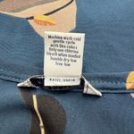 Bass Novelty Hat Print Long‎ Sleeve Teal Blouse Blue Photo 7