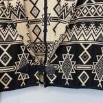 Black White Tapestry Southwestern Aztec Tribal Jacket Size Large Vintage 90's Size M Photo 4