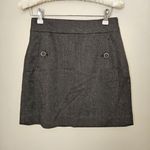 Loft Mini Skirt Business Casual Buttons Gray Neutral Staple Classic Petite Photo 0