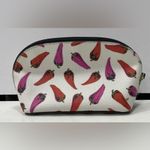 Kate Spade  White Cosmetic Bag with Red and Purple Pepper Design Photo 1