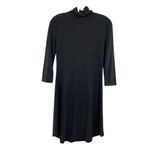 cupio  Gray Mock Neck Knit Long Sleeve Sweater Dress Photo 3