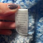 PacSun Simone Sherpa Fuzzy Henley Cropped Sweatshirt in White and Blue Size Medium Photo 5