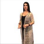 Very Moda Long Duster Cream Lace Embellished S/M Medium Gold Photo 1