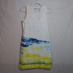 Crown & Ivy  Beach Scene Vacation Dress - Blue and Green Sleeveless Size 6 Photo 7