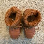 Woman short Knit Sock boots casual women's flat Boots Short Plush‎ Brown Size 5 Orange Photo 2