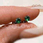 Emerald Green CZ Butterfly Back Earrings Photo 0
