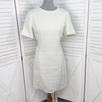 H&M  Boulce Tweed Short Sleeve Sheath Dress Ivory Shimmer Medium Photo 1