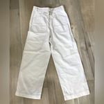 Free People High Rise Wide Leg Crop Pants Creme Womens Size 4 Cotton Photo 3