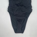 Good American NEW  Swimsuit Medium One Piece Shine Barely There Black Tie NWOT Photo 6