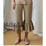 Matilda Jane  Ticket Booth Big Ruffles Cropped Capri Pants Olive‎ Green Small Photo 1