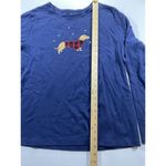 Croft & Barrow ‎ Blue 3/4 Sleeve Dachshund Dog Front Print Casual Cotton Shirt XL Photo 1
