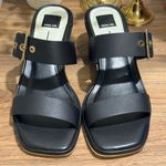 Dolce Vita 8.5 Black Riva Slip On Block Heel Sandals Boho Wedding Chic Vacation Photo 1