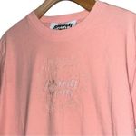 Somewhere Nowhere Womens Size L Pink Logo Floral Heart Horns Embroidered T Photo 1