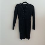 Missguided  Scalloped collar lace up faux suede dress Photo 1