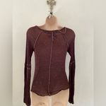 We The Free   Deep Purple  Henley Knit Top Photo 5