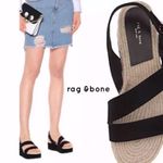 Rag and Bone New  Suede Leather Platform Sandals Shoe  Black Photo 1