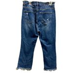 Risen Frayed Kick Flare Distressed Denim High Rise Blue Jeans Raw Hem Womens 32 Photo 7