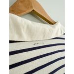 J.Crew | NWT Vintage jersey johnny-collar shirt in stripe Ivory Eve | Sz M Photo 9