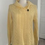 Croft & Barrow Pastel Yellow Cable Knit Sweater with Button Photo 3