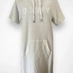 DKNY SPORT Women's Short Sleeve Logo Hooded Sweatshirt Dress Medium‎ | EUC Photo 0
