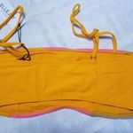 Ellejay  Lauren Bikini Swim Top Neon Pink OrangeColorblock Size Large Photo 1