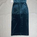 Taylor NWT Dark Emerald Stretch Velvet Maxi Dress Photo 5