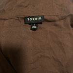 Torrid  Mahogany Brown Rayon Slub V-Neck Button Front Tie Waist Romper Size 1X Photo 3