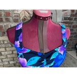 La cove swimsuit floral ruched front purple blue black Size 12 Photo 3