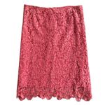 Oscar de la Renta Coral Pink Lace Scalloped Skirt Size 12 Photo 2
