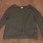 Boutique Green Waffle Knit Knot Top Photo 0