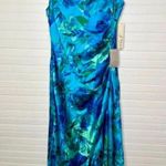 Eliza J Women's Floral One Shoulder Ruffle Cocktail Dress Blue Size 8 tiny flaw Photo 3