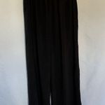 Wide leg black pants elastic waist pockets women's size XS pockets summery style Photo 3