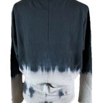 Go Couture  Black Gray Tie Dye Ombre Slouchy Boho Lounge Long Sleeve Top S Photo 0