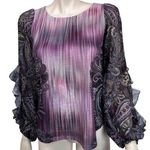 One World Paisley Ruffle Sleeved Knit Top Photo 0