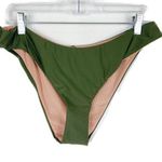 J.Crew NWT  Curved-Waist Cheeky Bikini Bottom Green Size Large L NEW Photo 0