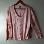 Jaclyn Smith  Intimates 1X Metallic Hearts Pink Pajamas Sleepwear Plus 2-Piece Photo 9