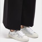 D.A.T.E. HILL LOW STARDUST Silver Sneakers Size 9.5 Photo 0