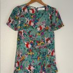 Vintage Jane Schaffhasen Belle France Midi Dress 90s Horse Derby Dog British Green Size 8 Photo 1