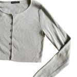 Brandy Melville  Shrug Top Y2K Baby Blue Ribbed Long Sleeves Button Up One Size Photo 5