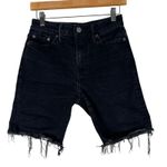 American Eagle Denim Shorts Womens 26 Black Next Level Airflex Raw Hem Bermuda Photo 0