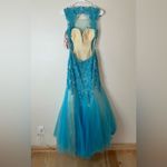 Morrell Maxie blue floral lace embroidered mesh sequins tulle dress NEW 0 Photo 2